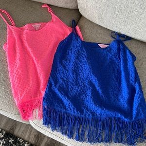 Lilly Pulitzer size M tanks, pink and blue